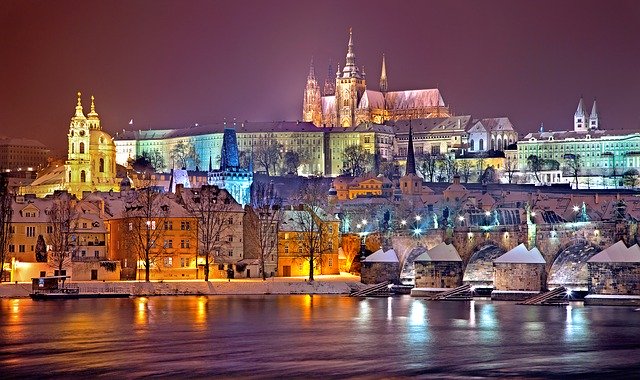 zimní Praha