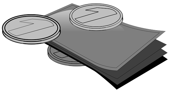 ilustrace – šedé bankovky a mince